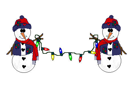 snowmen holding christmas lights animation